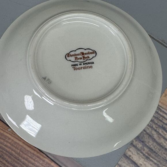 Set of 5 Vtg 1930s Theodore Haviland Touraine Berry Sauce Bowls 5" Shabby Chic - Picture 5 of 5